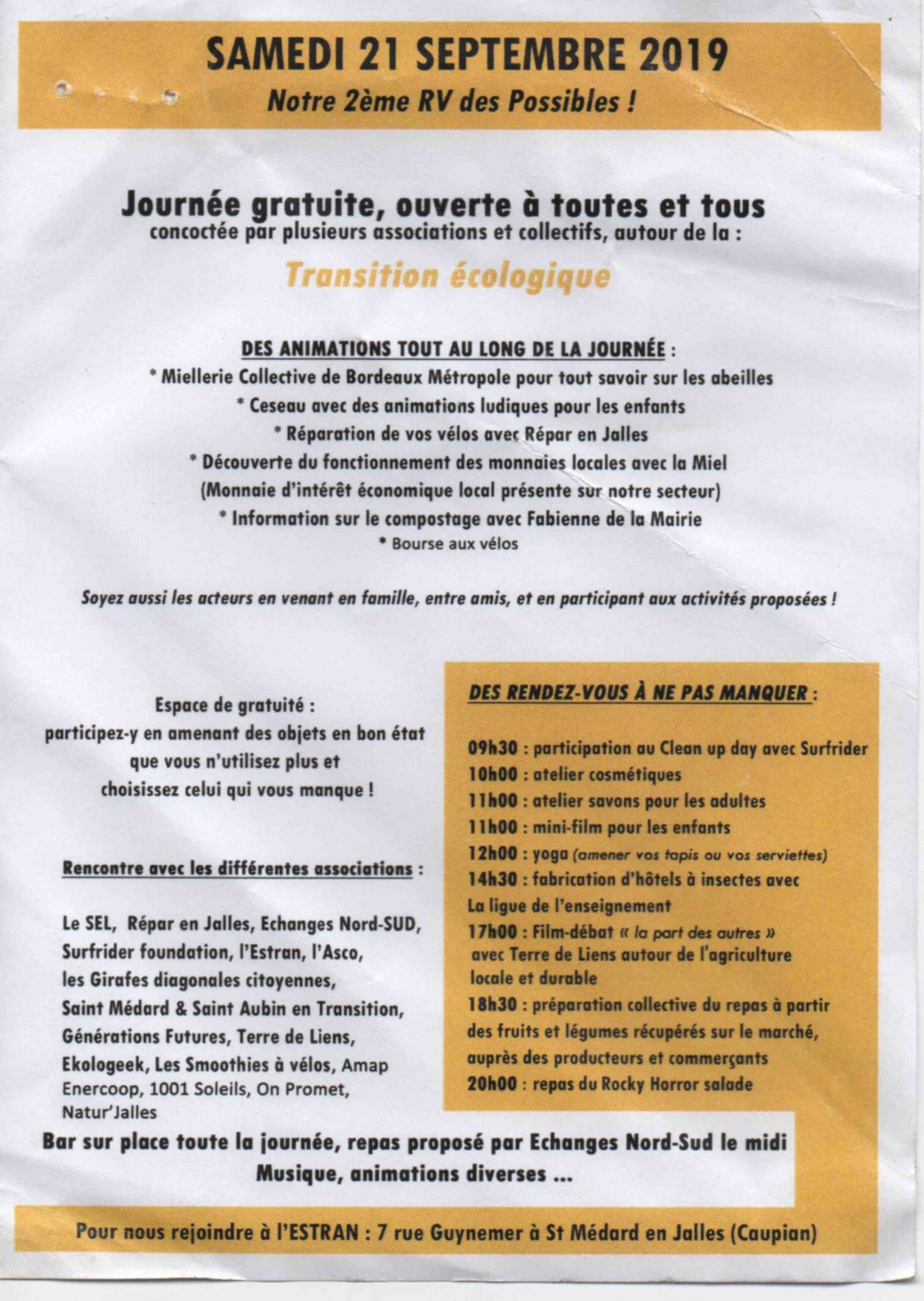 Programme Rendez vous des possibles